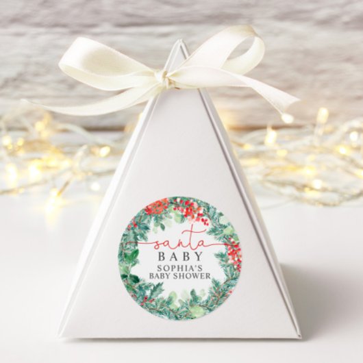 Weihnachts-Wreath-Baby-Dusche Runder Aufkleber
