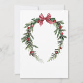 Weihnachts-Wreath-Dusty Blauer Winterfest Hochzeit Einladung (Rückseite)