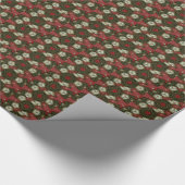 Weihnachts-Wreath-Green-Gold mit Red Star Geschenkpapier (Ecke)