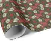 Weihnachts-Wreath-Green-Gold mit Red Star Geschenkpapier (Rolleneckpunkt)