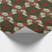 Weihnachts-Wreath-Green-Gold mit Red Star Geschenkpapier (Ecke)