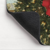 Weihnachts-Wreath-Green-Gold mit Red Star Mousepad (Ecke)