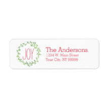 Weihnachts-Wreath-Joquotierungs-Rücksendeadressen-