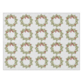 Weihnachts-Wreath Red Holly Berries Einfache Grüne Tischdecke (Vorderseite (Horizontal))