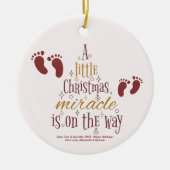 Weihnachts-Wunder-Schwangerschaft Ankündigung Keramik Ornament (Vorne)