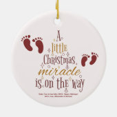 Weihnachts-Wunder-Schwangerschaft Ankündigung Keramik Ornament (Hinten)