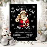 Weihnachts-wunderbare Zeit für das Weihnachtsfest  Einladung<br><div class="desc">Es ist die schönste Zeit des Jahres, Weihnachtsfest Weihnachten Party, das mit einem holzgeschnittenen Retro Santa Claus toasting mit einem Bier. Das Hotel ist modern und sonnig für den Urlaub. Ideal für ein offenes Haus, Freundschaften, ein Party im Büro oder ein Cocktail-Party! Alle Formulierungen können geändert werden. Weitere Änderungen finden...</div>