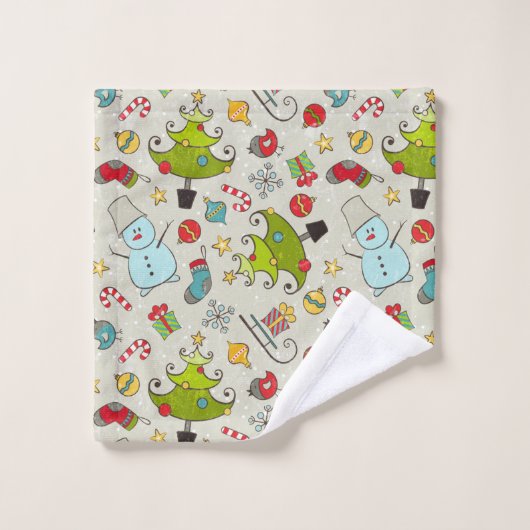 Weihnachts-Wunderland-Spaß Badhandtuch Set (Waschlappen)