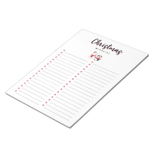 Weihnachts-Wunschlist Snowman und Pinguin Notizblock (angewinkelt)