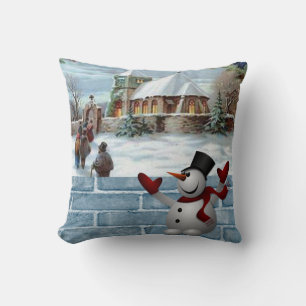 Weihnachts-Wurfkissen Schneemann Kissen