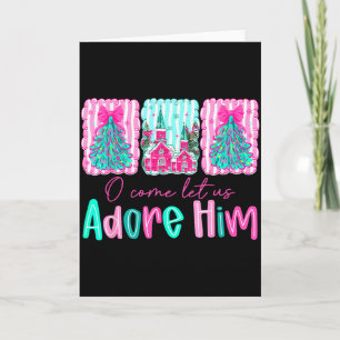 Weihnachts Xmas Baum Preppy Oh kommt lasst uns ihn Karte