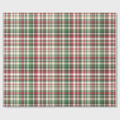Weihnachts XMAS Kariert Tartan Red Gre Wrapping Pa Geschenkpapier (Flach)