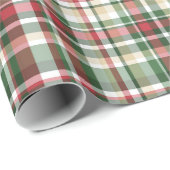 Weihnachts XMAS Kariert Tartan Red Gre Wrapping Pa Geschenkpapier (Rolleneckpunkt)