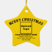 Weihnachts-Yellow Star Keramik Ornament (Hinten)