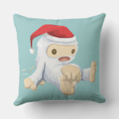 Weihnachts-Yeti-Puppe Eine Weihnachtsmannmütze tra Kissen (Rückseite)