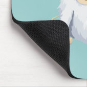 Weihnachts-Yeti-Puppe Eine Weihnachtsmannmütze tra Mousepad (Ecke)