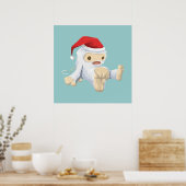 Weihnachts-Yeti-Puppe Eine Weihnachtsmannmütze tra Poster (Küche)