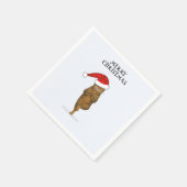 Weihnachts-Yoga-Katze Ihr Text Serviette (Ecke)