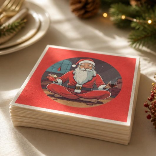 Weihnachts-Yoga-Pose Serviette