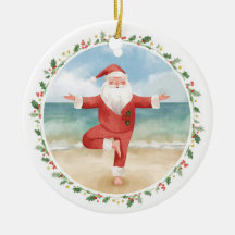 Weihnachts-Yoga Santa Claus in Yoga-Pose Holiday