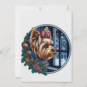 Weihnachts-Yorkie-Design für alle.  Feiertagskarte