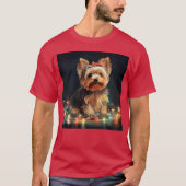 Weihnachts-Yorkie T-Shirt (Vorderseite)