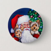 Weihnachts-Yorkies Button (Vorderseite)