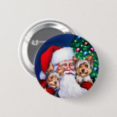Weihnachts-Yorkies Button (Vorne & Hinten)