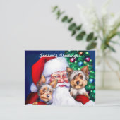 Weihnachts-Yorkies Einladung (Stehend Vorderseite)