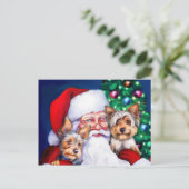 Weihnachts-Yorkies Feiertagspostkarte (Stehend Vorderseite)