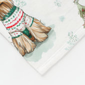 Weihnachts-Yorkies Hund Fleecedecke (Ecke)