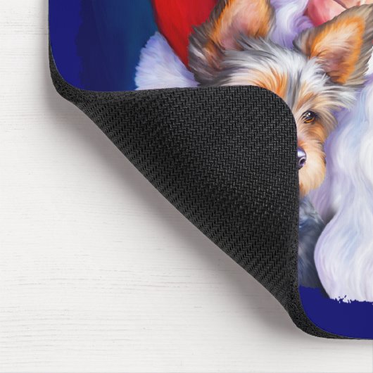 Weihnachts-Yorkies Mousepad (Ecke)
