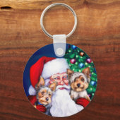 Weihnachts-Yorkies Schlüsselanhänger (Vorderseite)