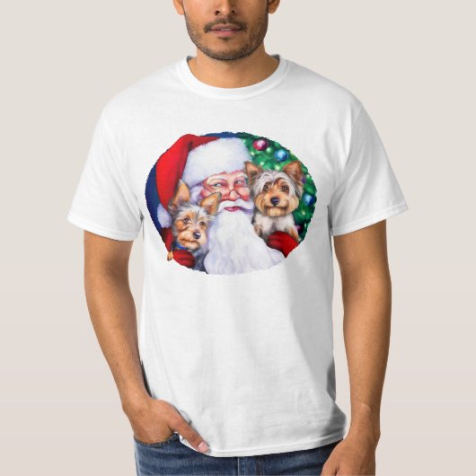 Weihnachts-Yorkies T-Shirt (Vorderseite)