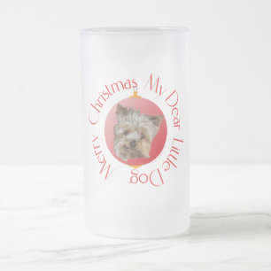 Weihnachts-Yorkshire-Terrier Mattglas Bierglas