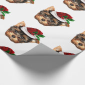 Weihnachts-Yorkshire Terrier-Whitepaper Geschenkpapier (Ecke)