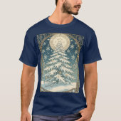 Weihnachts-Yulbaum mit Schnee und sternförmigem T-Shirt (Vorderseite)