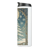 Weihnachts-Yule-Baum mit Schnee und sternförmig  Thermosbecher (Nach rechts gedreht)