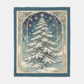 Weihnachts-Yule-Baum mit schneebedeckten Ästen Fleecedecke (Vorderseite)