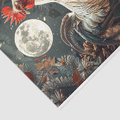 Weihnachts-Yuletide-Rooster & Moon-Dekoupage Seidenpapier (Ausschnitt)