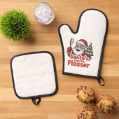 Weihnachts-Zahnarzt der Lieblingsblüte des Weihnac Ofenhandschuh & Topflappen-Set (Oben Unten)