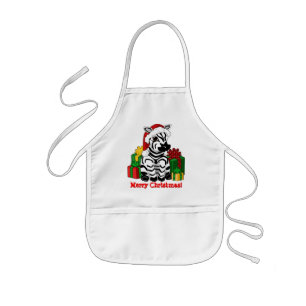 Weihnachts-Zebra-Schürze Kinderschürze