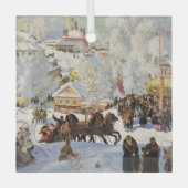 Weihnachts-Zierglas Vintage Winterlandschaft Ornament Aus Glas (Vorderseite)