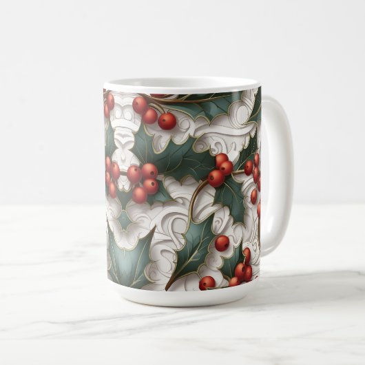 Weihnachts-Ziermuster Big Coffee Tasse (VorderseiteRechts)