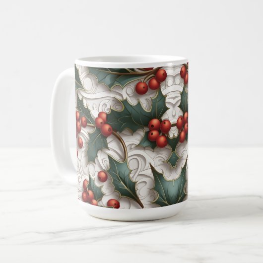 Weihnachts-Ziermuster Big Coffee Tasse (Vorderseite Links)
