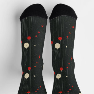 Weihnachts-Ziermuster Dunkel Socken