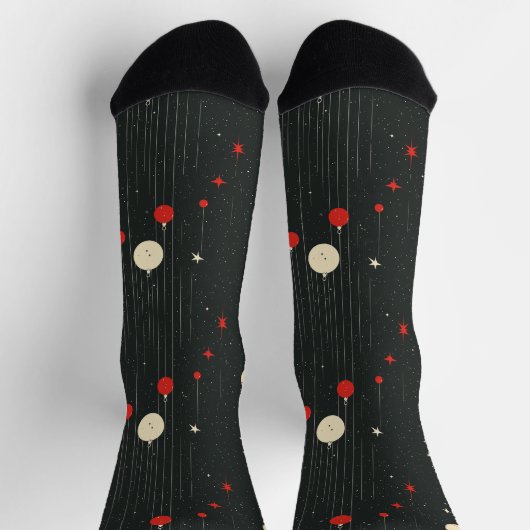 Weihnachts-Ziermuster Dunkel Socken (Oben)
