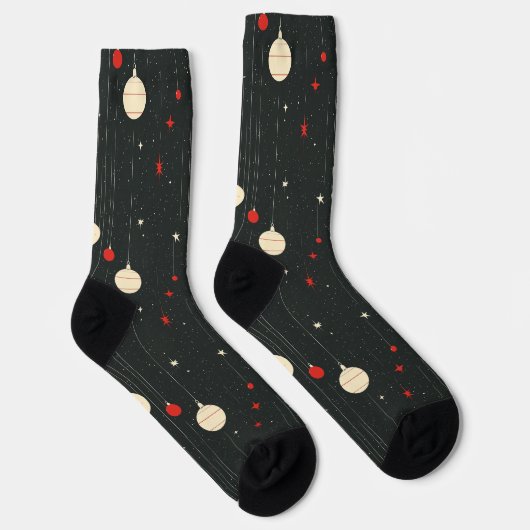 Weihnachts-Ziermuster Dunkel Socken (Rechts)
