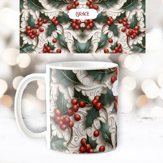 Weihnachts-Ziermuster Name Tasse