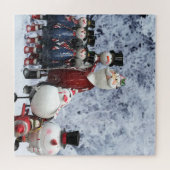 Weihnachts-Zinnchor mit Weihnachtsmann, Schneemann Puzzle (Horizontal)